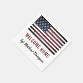 Militärischer Offizier unter amerikanischer Flagge Serviette (Ecke)