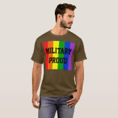 Militärischer Proud Gay Rainbow Dark T - Shirt (Vorne ganz)
