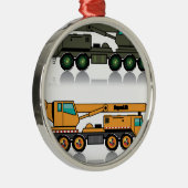 Militärischer schwerer Kran-LKW Silbernes Ornament (Rechts)