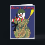 Militärischer Snowman Feiertagskarte<br><div class="desc">Sogar der Schneemann braucht seine Camouflage.</div>