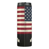 Militärischer Vater: stark, flagge, heldenhaft Thermosbecher (Rückseite)