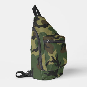 Militärischer Wald-Tarnmuster Crossbody Bag