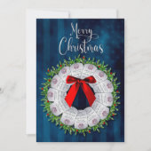 Militärischer Weihnachtskranz-Single auf zwei Seit Einladung (Vorderseite)