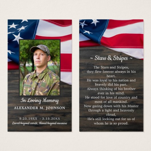 Militärisches Beerdigungskarten-Foto (Vorne & Hinten)