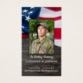 Militärisches Beerdigungskarten-Foto (Vorderseite)