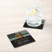 Militärisches Beschützen der grünen Linie Rechteckiger Pappuntersetzer (Vor Ort)