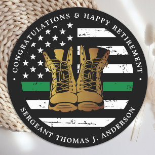 Militärisches Beschützen der grünen Linie Runder Aufkleber