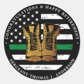 Militärisches Beschützen der grünen Linie Runder Aufkleber (Vorderseite)