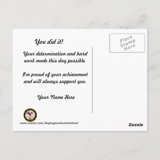 Militärisches Boot Camp Abschluss Postkarte (Rückseite)