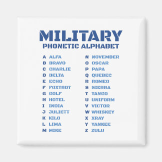 Militärisches Buchstabieralphabet ICAO A bis Z Tab Magnet