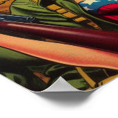 Militärisches Button des Vintagen Soldaten Poster (Ecke)