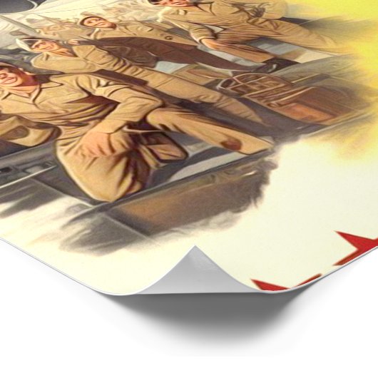 Militärisches Button im Retro-System Poster (Ecke)