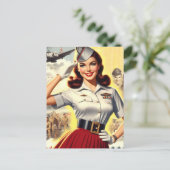 Militärisches Button im Retro-System Postkarte (Stehend Vorderseite)