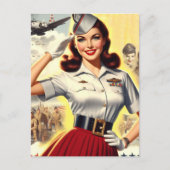 Militärisches Button im Retro-System Postkarte (Vorderseite)