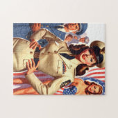 Militärisches Button im Retro-System Puzzle (Horizontal)