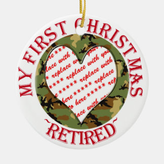 Militärisches Camouflage Remüde Weihnachtsrahmen F Keramikornament