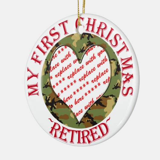 Militärisches Camouflage Remüde Weihnachtsrahmen F Keramikornament (Links)