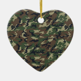 Militärisches Camouflage Woodland Keramikornament