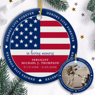 Militärisches Foto des Soldaten der amerikanischen Keramik Ornament