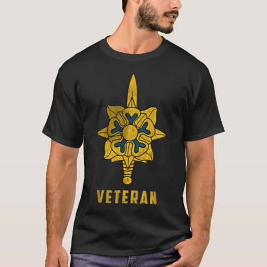 Militärisches Geheimdienstkorps Veteran Logo Papa T-Shirt (Vorderseite)