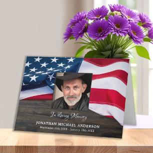 Militärisches Grabdenkmal Foto USA Flag Dankeskarte