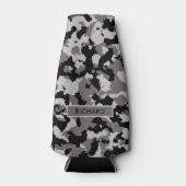 Militärisches graues Camouflage-Muster Personalisi Flaschenkühler (Vorderseite)