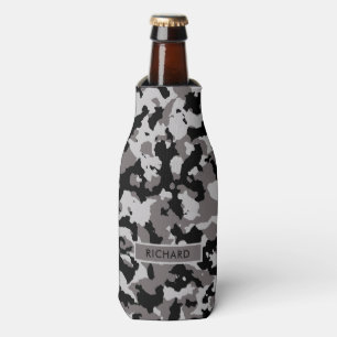 Militärisches Gray-Camouflage-Muster Personalisie Flaschenkühler