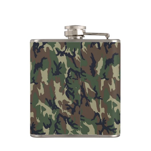 Militärisches Green Camouflage-Muster Flachmann (Rückseite)