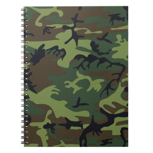 Militärisches Green Camouflage-Muster Notizblock (Vorderseite)