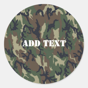 Militärisches Green Camouflage-Muster Runder Aufkleber