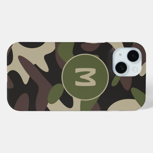 Militärisches, grün-braunes Muster Case-Mate iPhone Hülle (Rückseite (Horizontal))