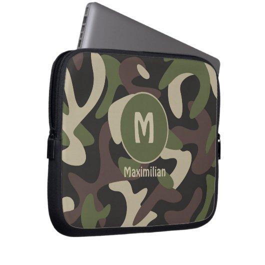 Militärisches, grünbraunes Muster Laptopschutzhülle (Vorne Rechts)