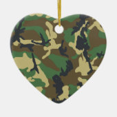 Militärisches Herz der grünen Armee Keramik Ornament (Vorne)