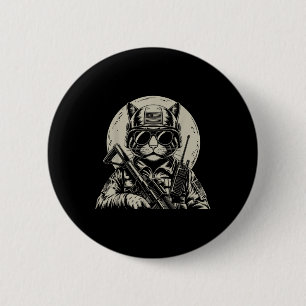 Militärisches Katzengeflügel Veteran Soldier Funny Button
