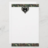 Militärisches Küssen für Silhouetten Camouflage He Briefpapier (Vorne/Hinten)