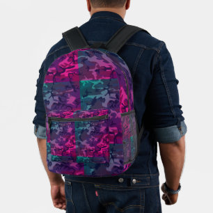 Militärisches Lila-Gray-Camouflage-Muster Bedruckter Rucksack