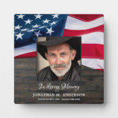 Militärisches Memorial Veteran Foto USA Flag Fotoplatte (Vorderseite)