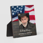 Militärisches Memorial Veteran Foto USA Flag Fotoplatte (Vorderseite)