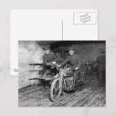 Militärisches Motorrad EMT, 1910er Postkarte (Vorne/Hinten)