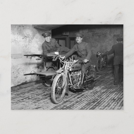 Militärisches Motorrad EMT, 1910er Postkarte (Vorderseite)