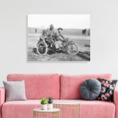 Militärisches Motorrad mit Sidecar und Maschinenge Leinwanddruck (Insitu (Wohnzimmer))