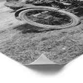 Militärisches Motorrad mit Sidecar und Maschinenge Poster (Ecke)