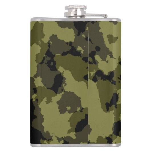 Militärisches Muster im Camouflage-Stil Flachmann (Rückseite)