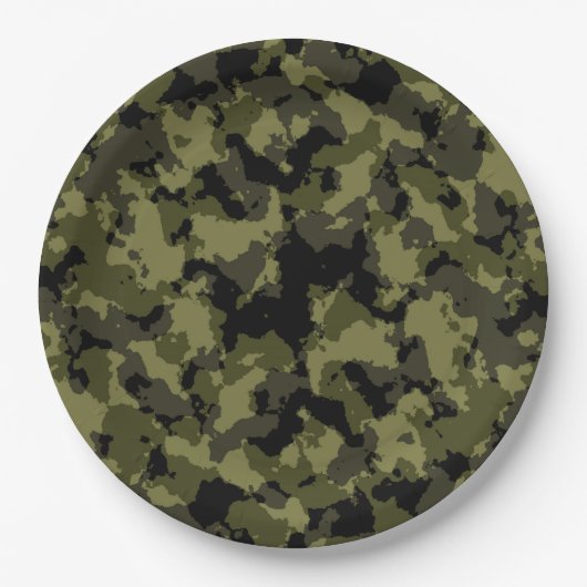 Militärisches Muster im Camouflage-Stil Pappteller (Vorderseite)