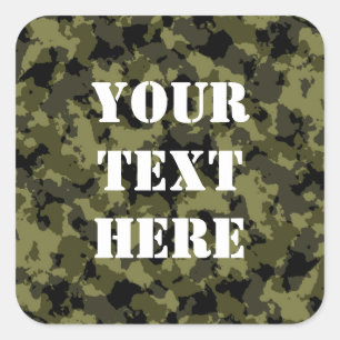 Militärisches Muster im Camouflage-Stil Quadratischer Aufkleber