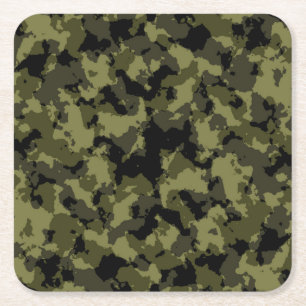 Militärisches Muster im Camouflage-Stil Rechteckiger Pappuntersetzer