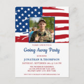Militärisches Party - amerikanisches Flaggen-Foto Einladungspostkarte (Vorderseite)