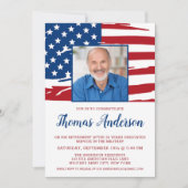 Militärisches Party Custom Foto USA Flag Einladung (Vorderseite)