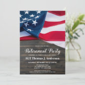 Militärisches Party USA Flag Invita Einladung (Stehend Vorderseite)