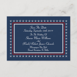 Militärisches Patriotisches Hochzeitstil rettet di Save The Date